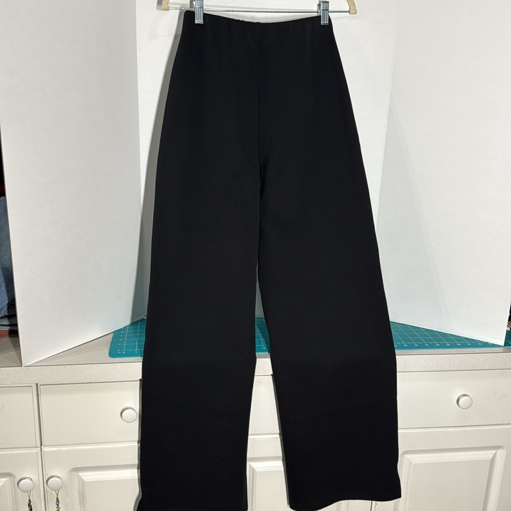 Zara Black High Waisted Pull On Ponte Pin Tuck Seam Comfortable Pant Size Medium - Picture 7 of 7
